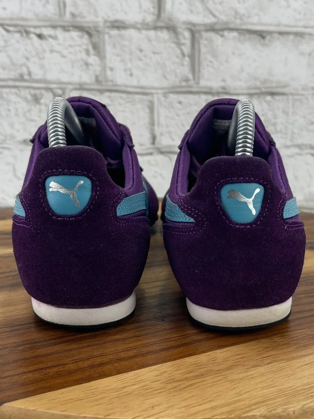 VTG Puma Womens Sz. 8.5 Purple/Light Blue Suede Retro Trainers Shoes